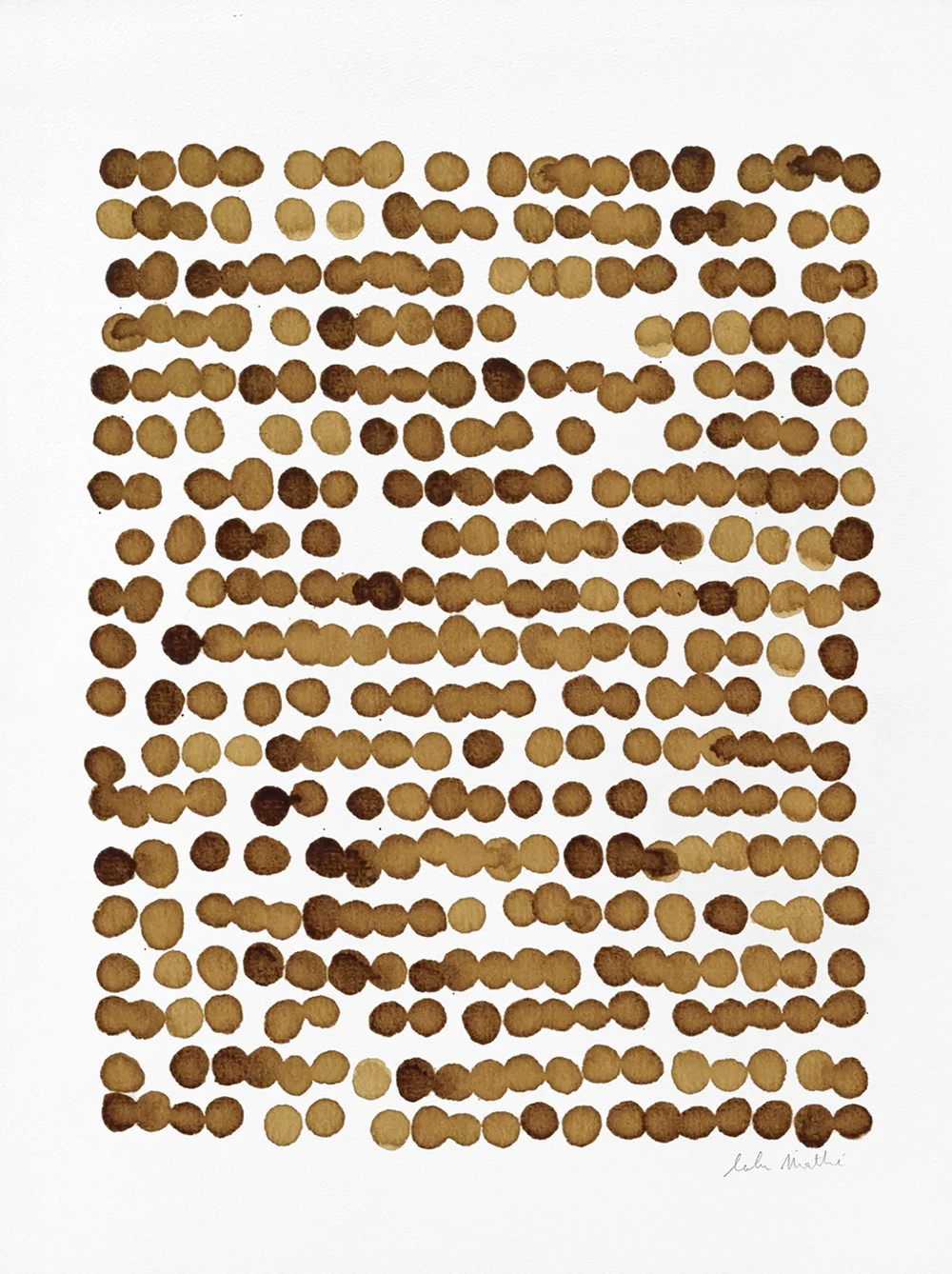 Création minimaliste au café formée de lignes et motifs répétitifs abstraits