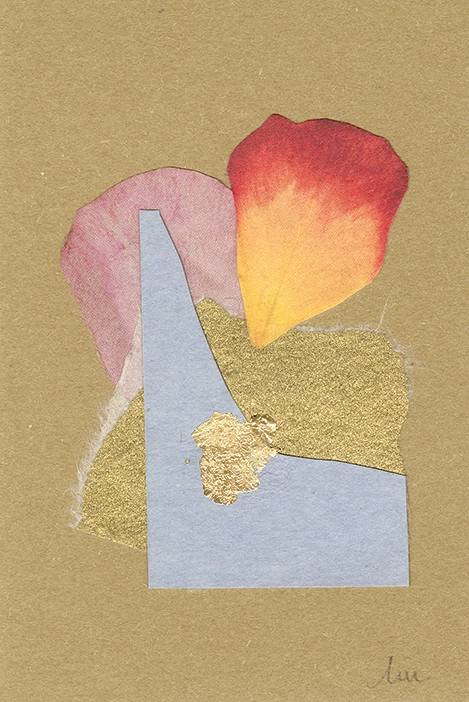 collage papier techniques mixtes peinture et feuille d'or