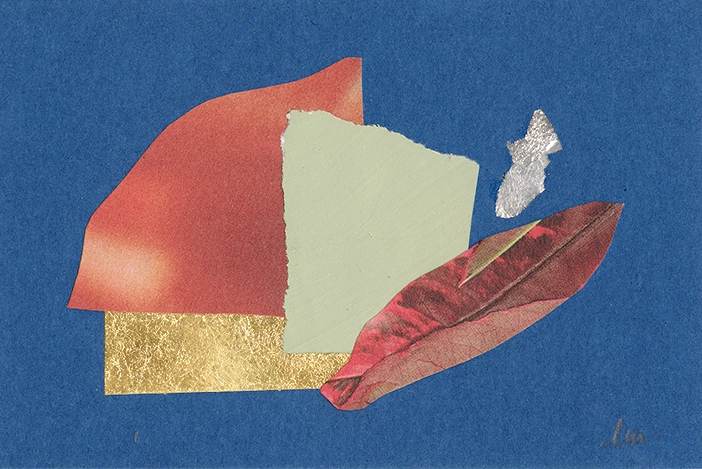 collage papier techniques mixtes peinture et feuille d'or