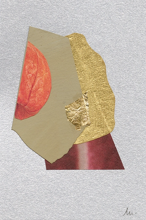 collage papier techniques mixtes peinture et feuille d'or