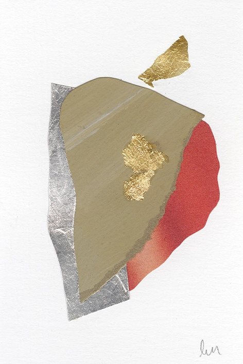 collage papier techniques mixtes peinture et feuille d'or