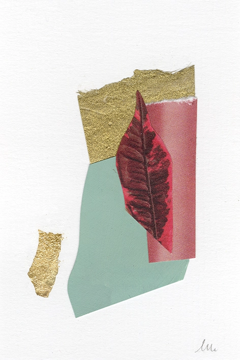 collage papier techniques mixtes peinture et feuille d'or