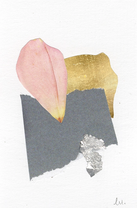 collage papier techniques mixtes peinture et feuille d'or