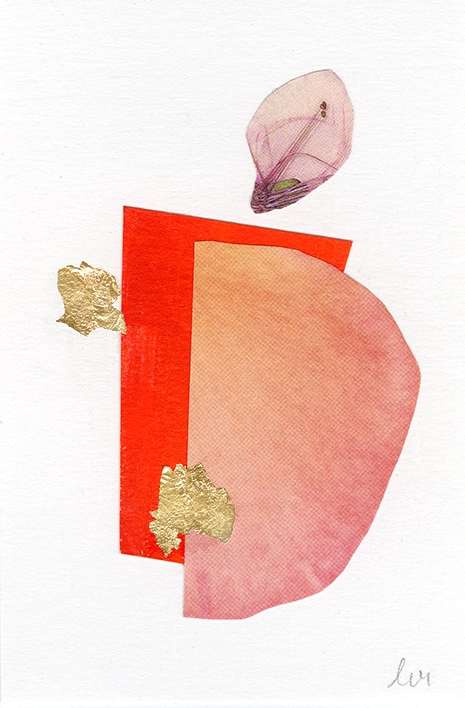 collage papier techniques mixtes peinture et feuille d'or