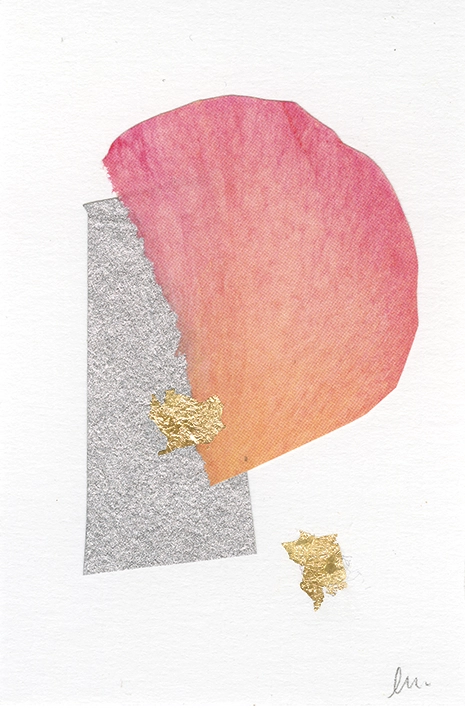 collage papier techniques mixtes peinture et feuille d'or