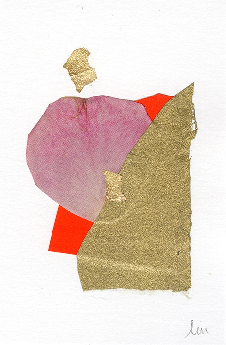 collage papier techniques mixtes peinture et feuille d'or