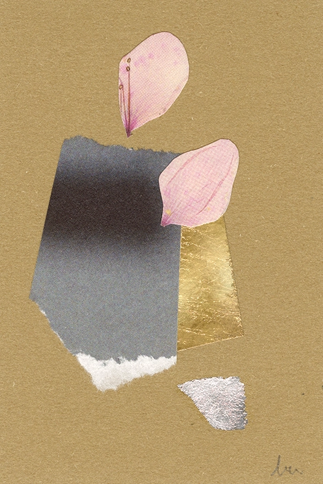 collage papier techniques mixtes peinture et feuille d'or