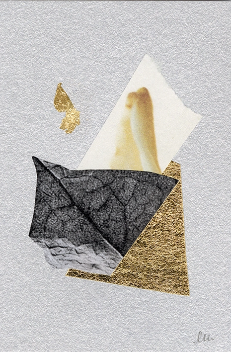 collage papier techniques mixtes peinture et feuille d'or