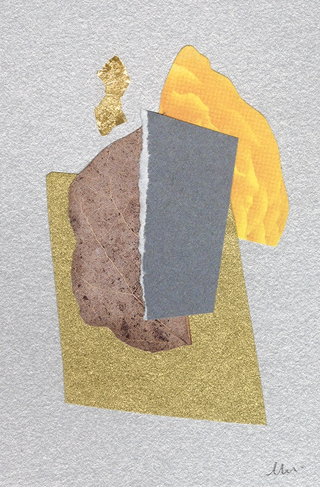 collage papier techniques mixtes peinture et feuille d'or