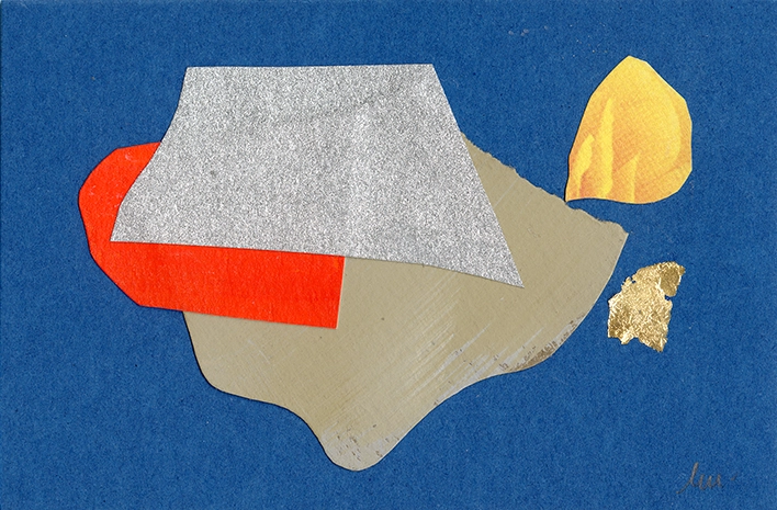 collage papier techniques mixtes peinture et feuille d'or