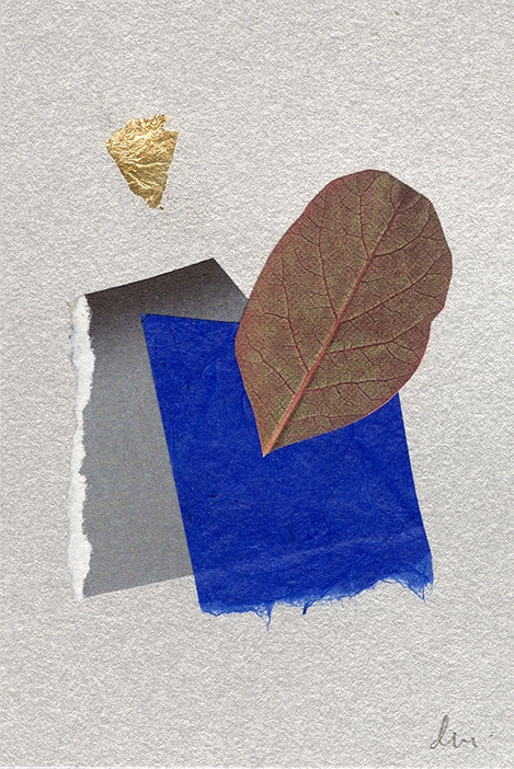 collage papier techniques mixtes peinture et feuille d'or