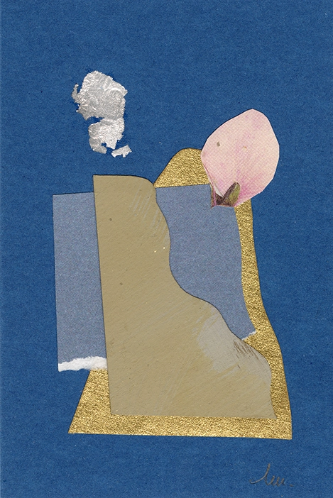 collage papier techniques mixtes peinture et feuille d'or