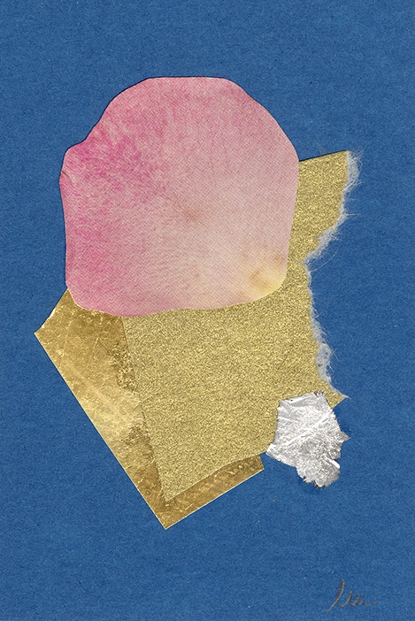 collage papier techniques mixtes peinture et feuille d'or