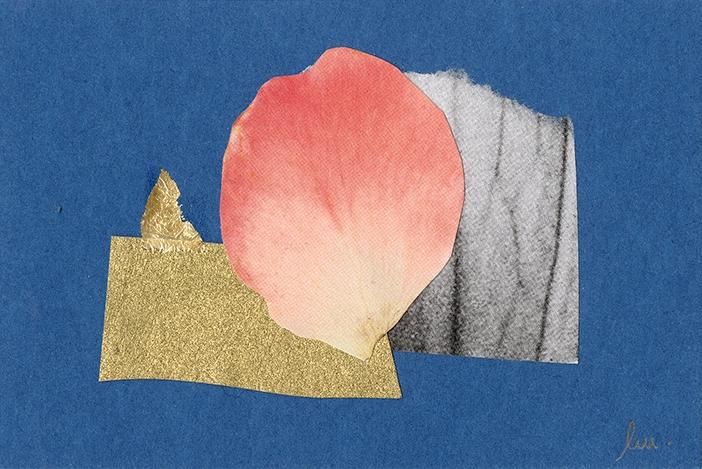 collage papier techniques mixtes peinture et feuille d'or
