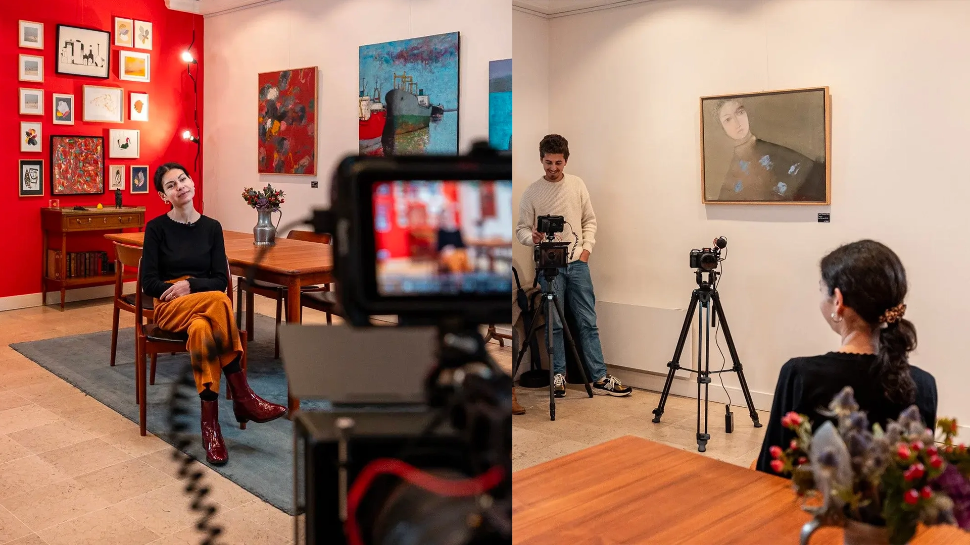 tournage vidéo à la galerie Esther & Paul