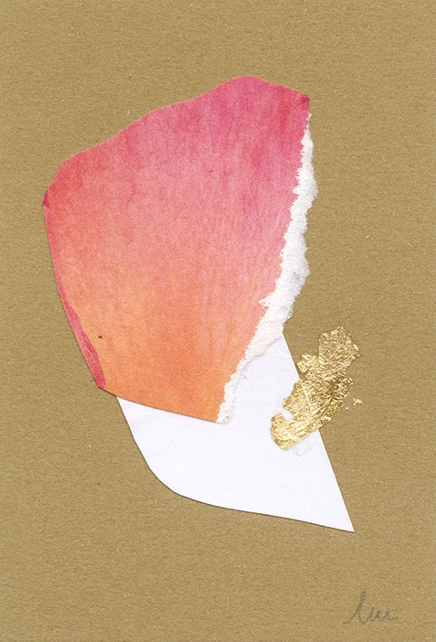 collage papier techniques mixtes peinture et feuille d'or