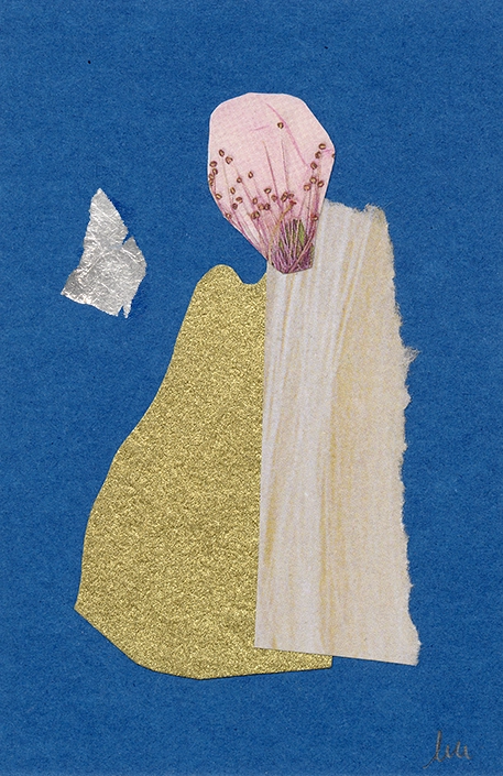 collage papier techniques mixtes peinture et feuille d'or