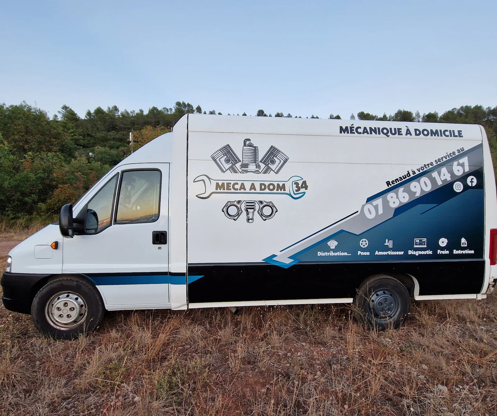 Camion atelier Meca A Dom 34 pour intervention mécanique à domicile
